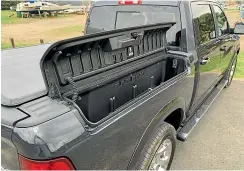  ??  ?? The RamBox is a stroke of genius. It costs $5k, but the trifold tonneau cover is also part of the option package.