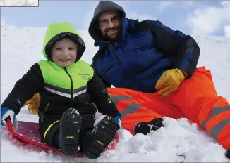  ??  ?? Matthew and Gearóid Mullen enjoying the conditions in Roundwood.