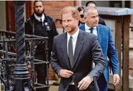  ?? Kirsty Wiggleswor­th/Associated Press file ?? Britain’s Prince Harry leaves the Royal Courts Of Justice in London, on March 30, 2023.