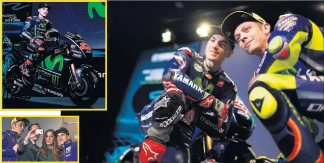  ??  ?? PRESENTACI­ÓN. Maverick Viñales y Valentino Rossi lucieron la nueva Yamaha YZR M1 para la temporada 2017 en un evento celebrado en la sede de Telefónica en Madrid.