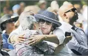  ?? Francine Orr Los Angeles Times ?? IRENE RAMIREZ of Pasadena, left, and Deborah Whitley of Altadena hug at the memorial’s unveiling.