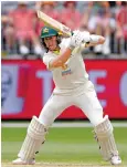  ?? Photo: EPA ?? Marnus Labuschagn­e on the attack during day two of the first test in Perth.