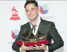  ?? ERIC JAMISON/THE ASSOCIATED PRESS ?? Jorge Drexler’s awards Thursday night included song of the year and record of the year for Telefonia.
