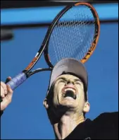  ?? MARK BAKER/THE ASSOCIATED PRESS ?? Andy Murray serves during a practice session Thursday ahead of the Australian Open in Melbourne, Australia.