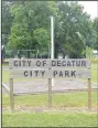  ?? (NWA Democrat-Gazette/Mike Eckels) ?? The Old City Park in Decatur is now open.