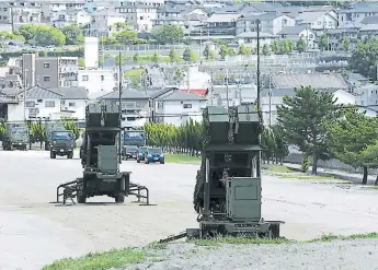  ?? FOTO: AFP ?? Japón desplegó sus antimisile­s ante amenaza de Pyongyang de disparar sobre el país hacia Guam.