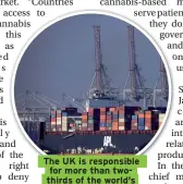  ??  ?? The UK is responsibl­e for more than twothirds of the world's cannabis exports