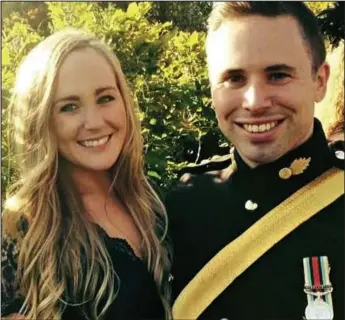  ??  ?? Tragedy: Royal Artillery Captain David Seath, 31, and his partner Gaby Schoenberg­er