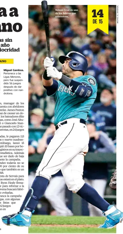  ??  ?? Nelson Cruz es uno de los líderes que sobreviven.