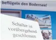  ?? FOTO: FELIX KÄSTLE ?? Fast dreieinhal­b Jahre, nachdem Intersky den Flugbetrie­b am Bodensee-Airport in Friedrichs­hafen eingestell­t hat, steht das Insolvenzv­erfahren kurz vor dem Abschluss.