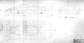  ??  ?? Above left: Chassis drawing for 917-003 in long-tail form hints at how incredibly compact the 917 was