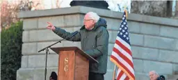  ?? MEG KINNARD/AP ?? Sen. Bernie Sanders speaks during Martin Luther King Jr. Day celebratio­ns at the South Carolina Statehouse on Jan. 21.