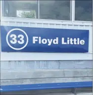  ?? New Haven Athletic Dept. / Contribute­d photo ?? Floyd Little's No. 33 Hillhouse number will be officially unveiled at a pregame ceremony on Sept. 24, 2021 at Bowen Field.