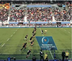  ??  ?? Huge test: Saracens have lost just once in Europe at Allianz Park