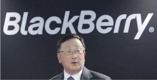  ?? MANU FERNANDEZ/THE ASSOCIATED PRESS ?? BlackBerry CEO John Chen believes BlackBerry turned a corner as it’s “entering into a different phase” to focus on selling its software offerings.