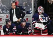  ?? Fred Greenslade / Associated Press ?? Winnipeg Jets coach Paul Maurice, top, resigned on Friday, saying the team needs a “new voice.”