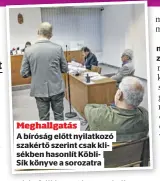  ?? ?? Meghallgat­ás
A bíróság előtt nyilatkozó szakértő szerint csak klisékben hasonlít KöbliSík könyve a sorozatra