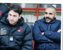  ??  ?? FAB FINISH? Manager Fabio Liverani, right, needs his Leyton Orient side to win to have a chance of survival
