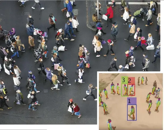  ??  ?? The algorithm was accurate at spotting violent behaviour (inset), and could be useful for keeping people safe in a crowd (main image)