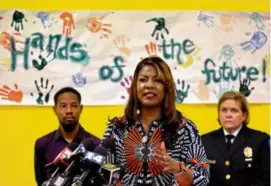  ?? DAVID CARSON/ST. LOUIS POST-DISPATCH VIA ASSOCIATED PRESS ?? St. Louis Mayor Tishaura Jones addressed the media last Sunday, after 10 teens were shot at a party, one fatally.