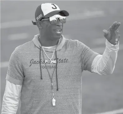  ?? AP FILE ?? Hall of Fame cornerback Deion Sanders has reinvigora­ted the profile and put a winning product on the field at Jackson State.