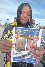  ?? BARBARA PERENIC/USA TODAY NETWORK ?? Wilhelmina Barnett’s car was stolen in Columbus, Ohio, on the night of Dec. 19 with her 5-month-old twin boys in the back seat. Hours passed before an Amber Alert was issued. The children eventually were found.