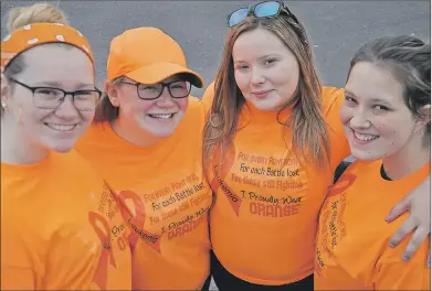  ?? ASHLEY THOMPSON ?? Kallie Allen, Destiny Kelly, Megan Hiltz and Kaitlyn Allen rallied together for a recent fun fair and auction benefit in support of their friend, Haylie Arenburg. Arenburg, 18, is in Halifax undergoing treatments for leukemia.