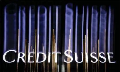  ?? ?? The logo of Swiss bank Credit Suisse on a building in Zurich, Switzerlan­d, March 2023. Photograph: Michael Buholzer/EPA