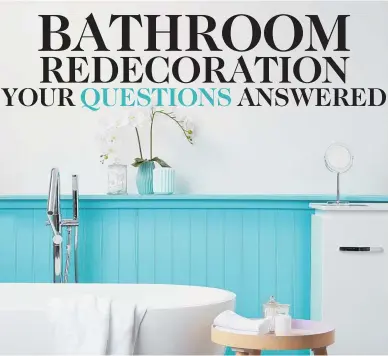  ?? ?? An adventurou­s aqua splashes a gentle glow of colour on to the white fixtures in this bathroom.