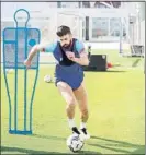  ?? FOTO: FCB ?? Piqué, en su entreno de ayer