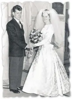  ??  ?? I do The couple on their wedding day at Corpus Christi church in Calderbank on June 11, 1960