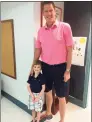  ?? Katie Bruch McCollom / Contribute­d photo ?? Gavin McCollom was in John “Jack” Reynolds’ kindergart­en class from 2015 to 2016. His goal was to grow to the height of his teacher’s belt by the end of the school year.