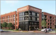  ?? SUBMITTED PHOTO ?? An architect’s rendering of the Ashbridge complex which will consist of 410 luxury residentia­l apartments in Exton