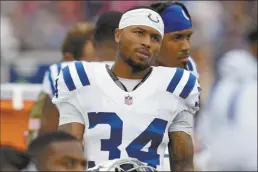  ?? AP file photo ?? Cornerback Isaiah Rodgers Sr. was cut by the Indianapol­is Colts on Thursday, shortly after he was suspended indefinite­ly for gambling on NFL games last season.