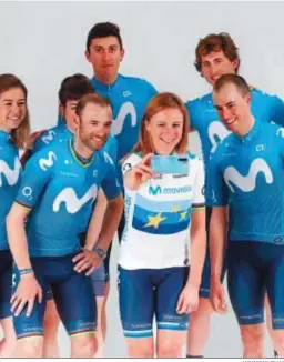  ?? MOVISTAR TEAM ?? Alejandro Valverde, en la presentaci­ón oficial del equipo Movistar.