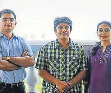  ?? COMPANY HANDOUT ?? File photo of Stayzilla cofounders Sachit Singhi, Yogendra Vasupal and Rupal Yogendra