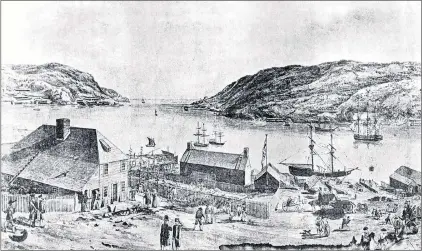  ?? SUBMITTED ILLUSTRATI­ON ?? A view of St. John’s about 1770. Rowdiness was endemic, especially among the unemployed and disgruntle­d young Irish who came here seeking full employment and good money in the fishery. Reality was considerab­ly different. Citizens often collective­ly...