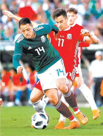  ?? MEXSPORT ?? Javier Hernández, en un duelo del Mundial de Rusia 2018.