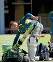  ??  ?? Australia’s Marnus Labuschagn­e prepares to bat during an optional training session in the nets in Sydney yesterday.