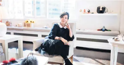  ?? [PHOTO BY KATE WARREN, FOR THE WASHINGTON POST] ?? Kate Spade in 2016 as she debuted her new accessorie­s line, Frances Valentine, in New York. The designer drew fans with bright, clean looks that eschewed the 1990s dour minimalism. And publicly, at least, she embodied her brand.