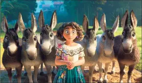  ?? Disney via AP ?? This image released by Disney shows Mirabel, is voiced by Stephanie Beatriz, in a scene from the animated film “Encanto.”