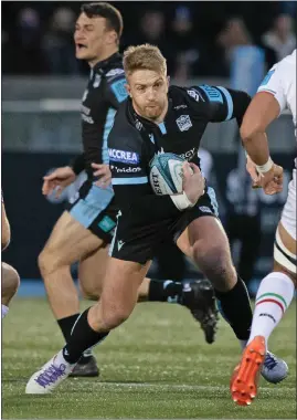  ?? ?? Glasgow Warriors winger Kyle Steyn suffered a ligament injury during the defeat to Stormers at the weekend