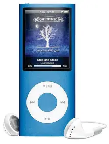 ?? COURTESY OF MACINTOSH ?? Apple’s ipod nano blue, along with its many once-innovative cousins, is no longer in production and there are no plans for any newer versions of the digital media player.