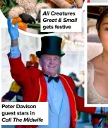  ??  ?? All Creatures Great & Small gets festive
Peter Davison guest stars in Call The Midwife
Country music legend Dolly Parton is spreading some Christmas cheer with her first festive album in 30 years, out now.