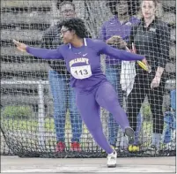  ?? Bill Ziskin / ualbany athletics ?? ualbany discus thrower Venique Harris, shown winning the America east title, qualified for the NCAA outdoor track and field championsh­ips with a schoolreco­rd throw of 190 feet, 1 inch at the east Preliminar­y last month.