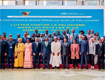  ?? ?? Group photo of participan­ts at a ministeria­l conference on malaria in Yaoundé, capital of Cameroon