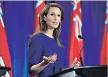  ??  ?? JUSTIN TANG Ontario PC leadership candidate Caroline Mulroney participat­es in a debate in Ottawa on Feb. 28.