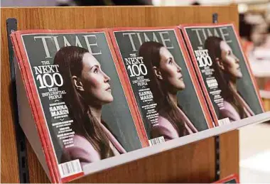  ?? Foto: AFP ?? Die finnische Premiermin­isterin Sanna Marin wird auf dem Cover der „Time“als „aufstreben­de Führerin“bezeichnet.