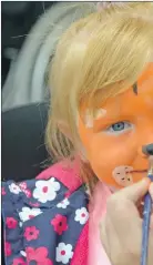  ??  ?? Below: Roxi Findlay is transforme­d with some face painting. IF F26 CAOL GALA ROXI FINDLAY