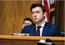  ?? NATHAN POSNER FOR THE AJC 2022 ?? Democratic U.S. Sen. Jon Ossoff of Georgia, chairman of the Senate Judiciary Human Rights Subcommitt­ee, is insisting on answers from DFCS about its foster care program.